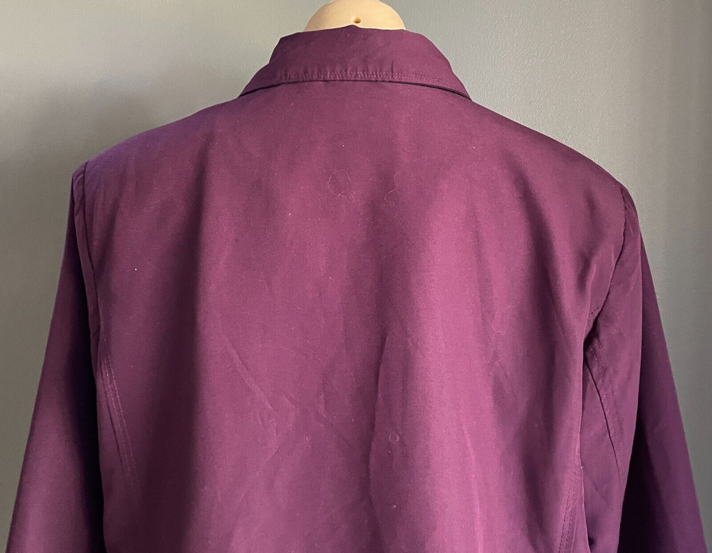 VIRGO RAINWEAR Aubergine Water Repellant Jacket Long Sleeves Full Zip Coat S 14