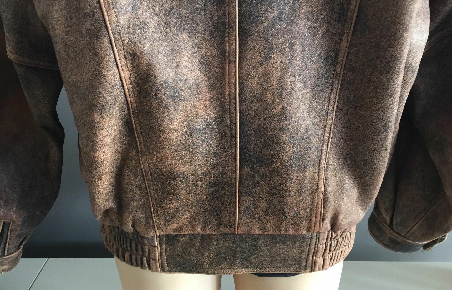 Leather Jacket DAKOTA BROS Vintage Mens 1970's Brown Sand Blasted Truckers Sz 46