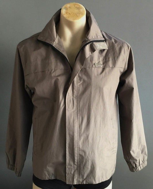 Mens ECKO UNLTD Khaki Full Zip Front Windbreaker Jacket Retro Windcheater Size L
