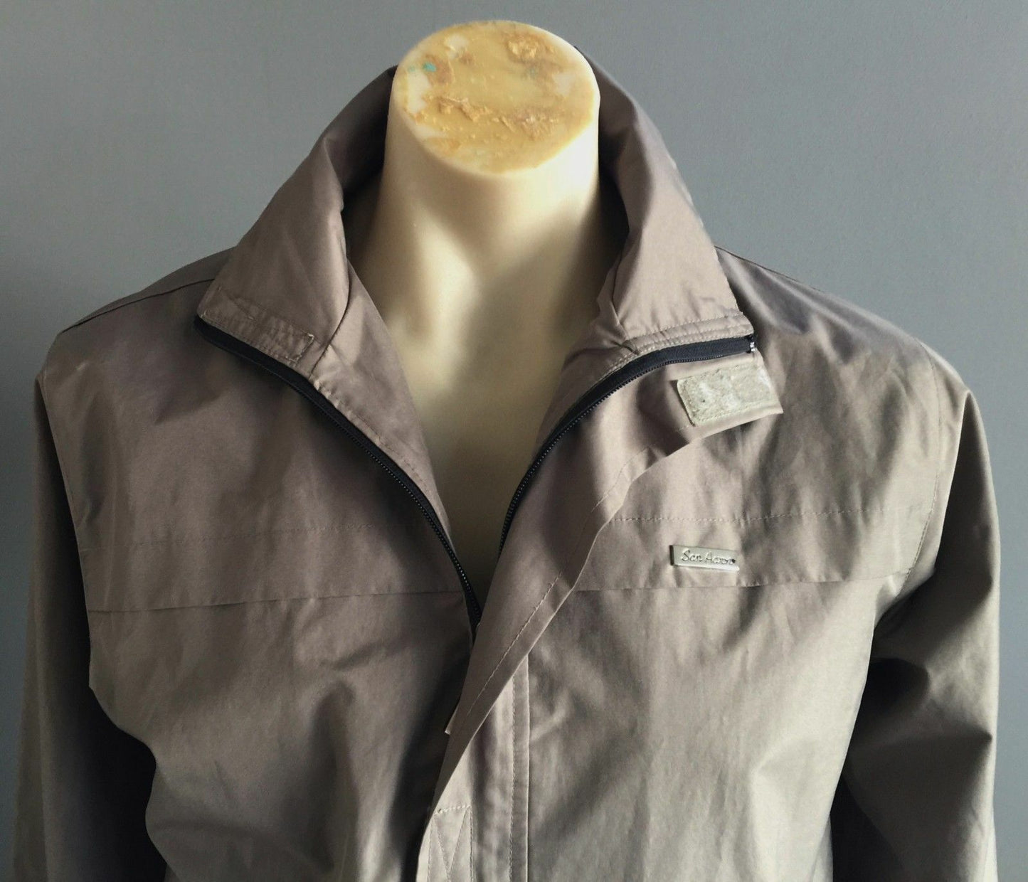 Mens ECKO UNLTD Khaki Full Zip Front Windbreaker Jacket Retro Windcheater Size L
