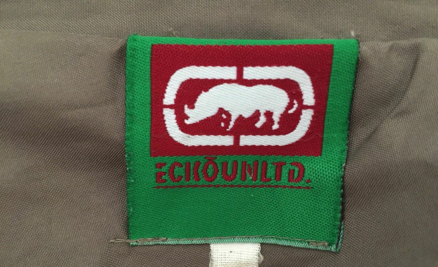 Mens ECKO UNLTD Khaki Full Zip Front Windbreaker Jacket Retro Windcheater Size L