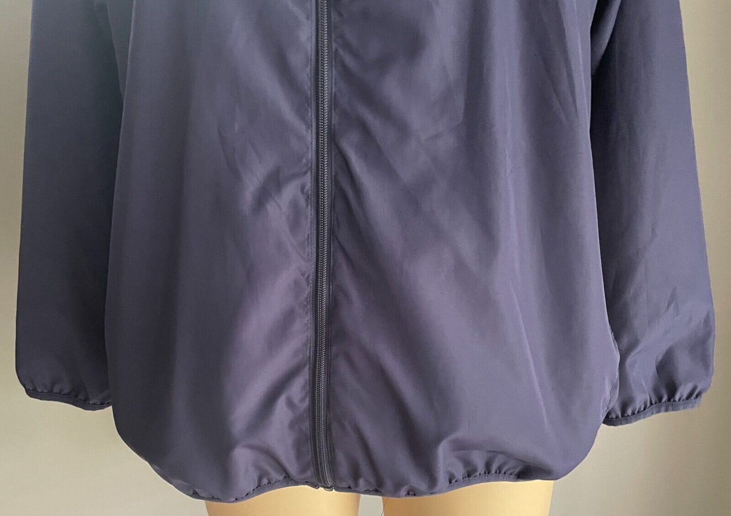 Reversible Wind Breaker Jacket Hoodie Lightweight Size 18 Purple Blue Green Navy