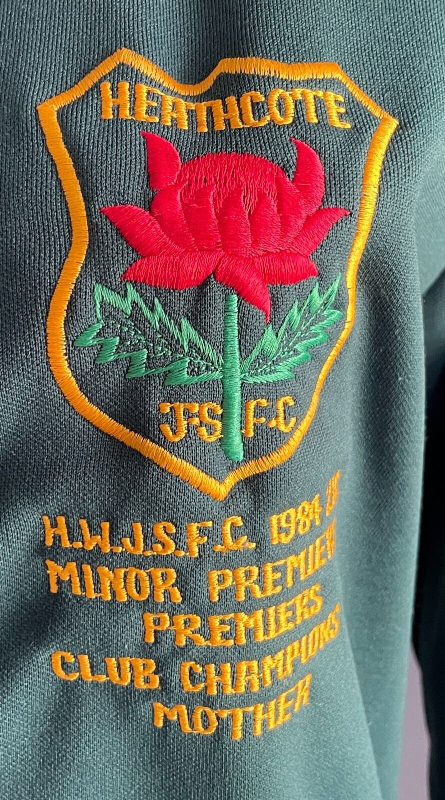 HEATHCOTE JSFC Jacket HWJSFC 1984 21C Minor Premiers & Club Champions Mother Zip