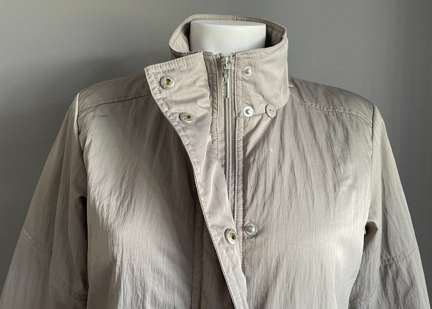 BLACK PEPPER Zip Front Jacket Mushroom Lightly Padded Long Sleeve Coat Size 8