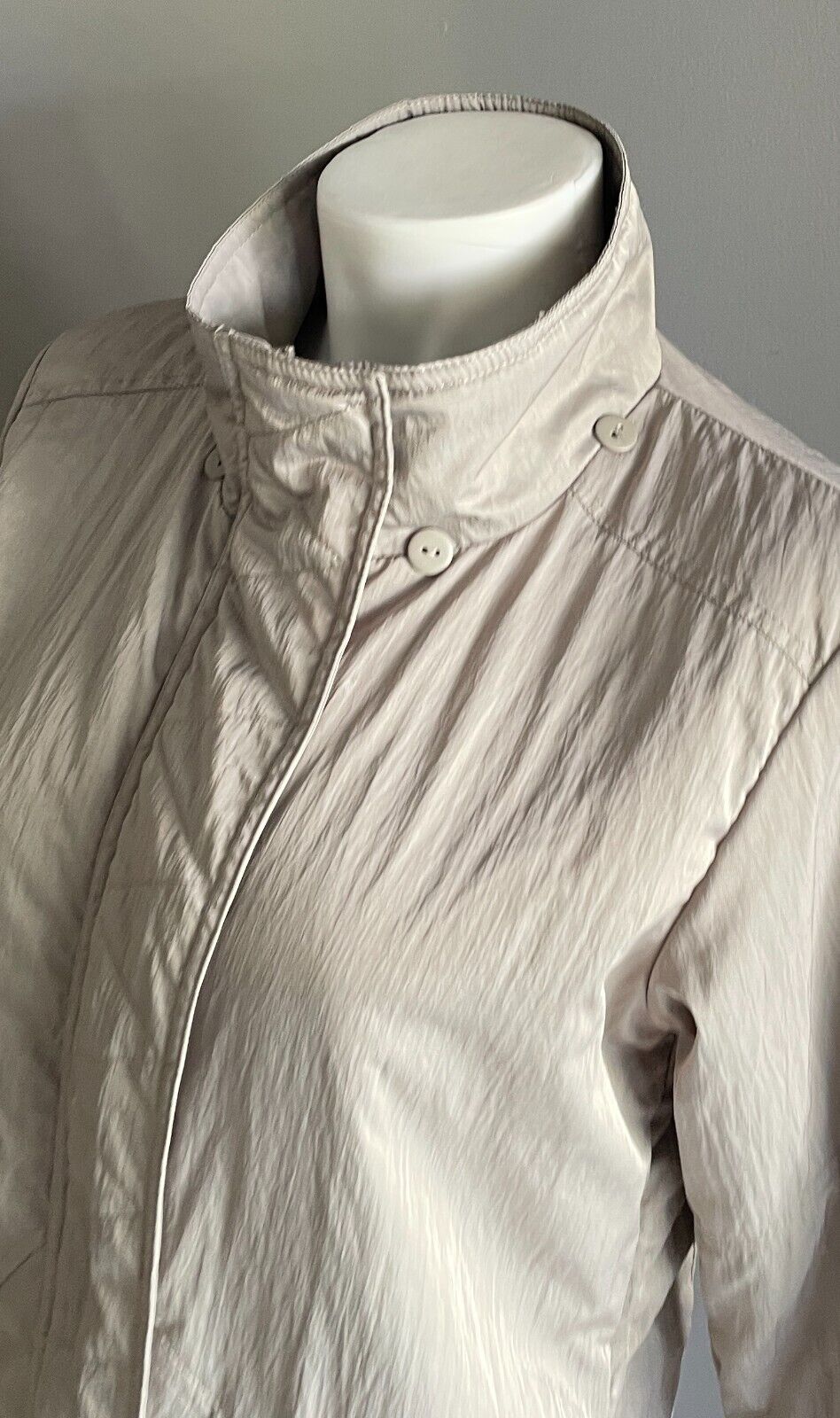 BLACK PEPPER Zip Front Jacket Mushroom Lightly Padded Long Sleeve Coat Size 8