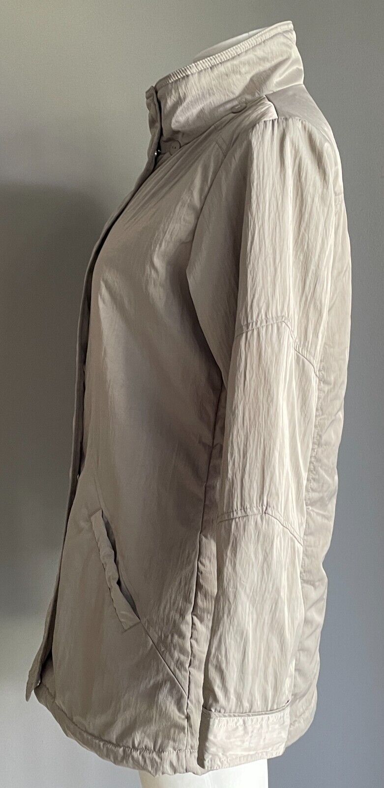 BLACK PEPPER Zip Front Jacket Mushroom Lightly Padded Long Sleeve Coat Size 8
