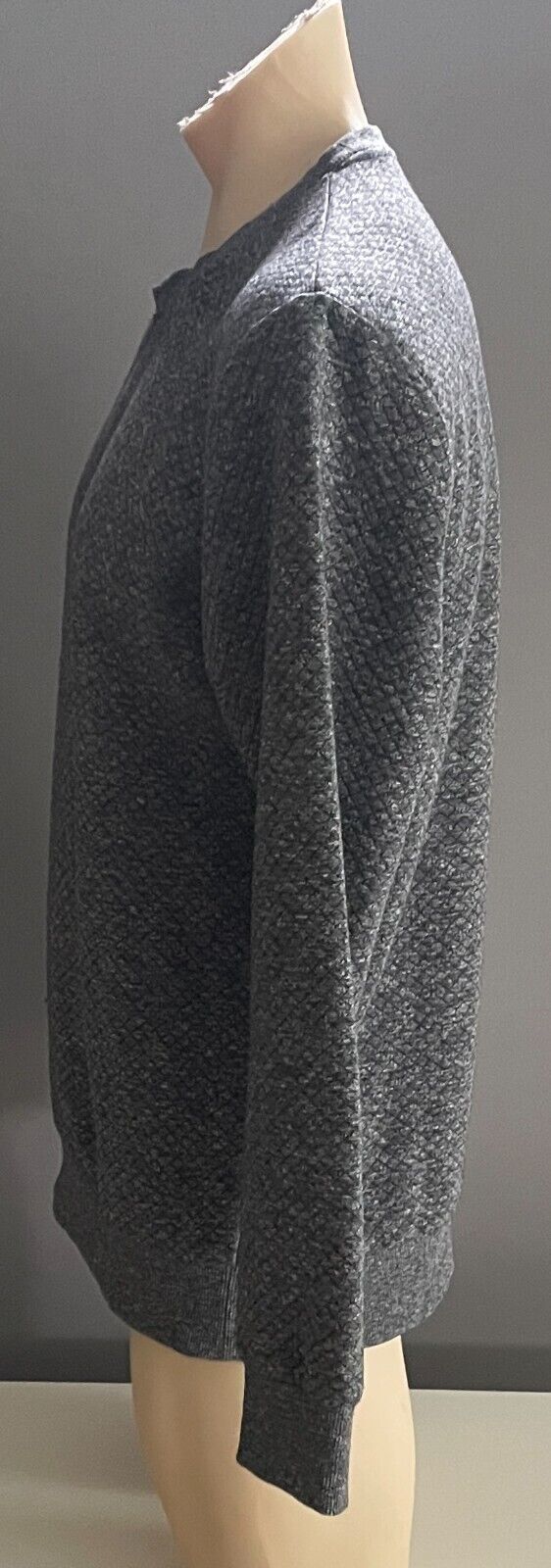 PREMIUM JACK & JONES Grey Marl Long Sleeve Sweater KNIT XL Diamond Print Crew