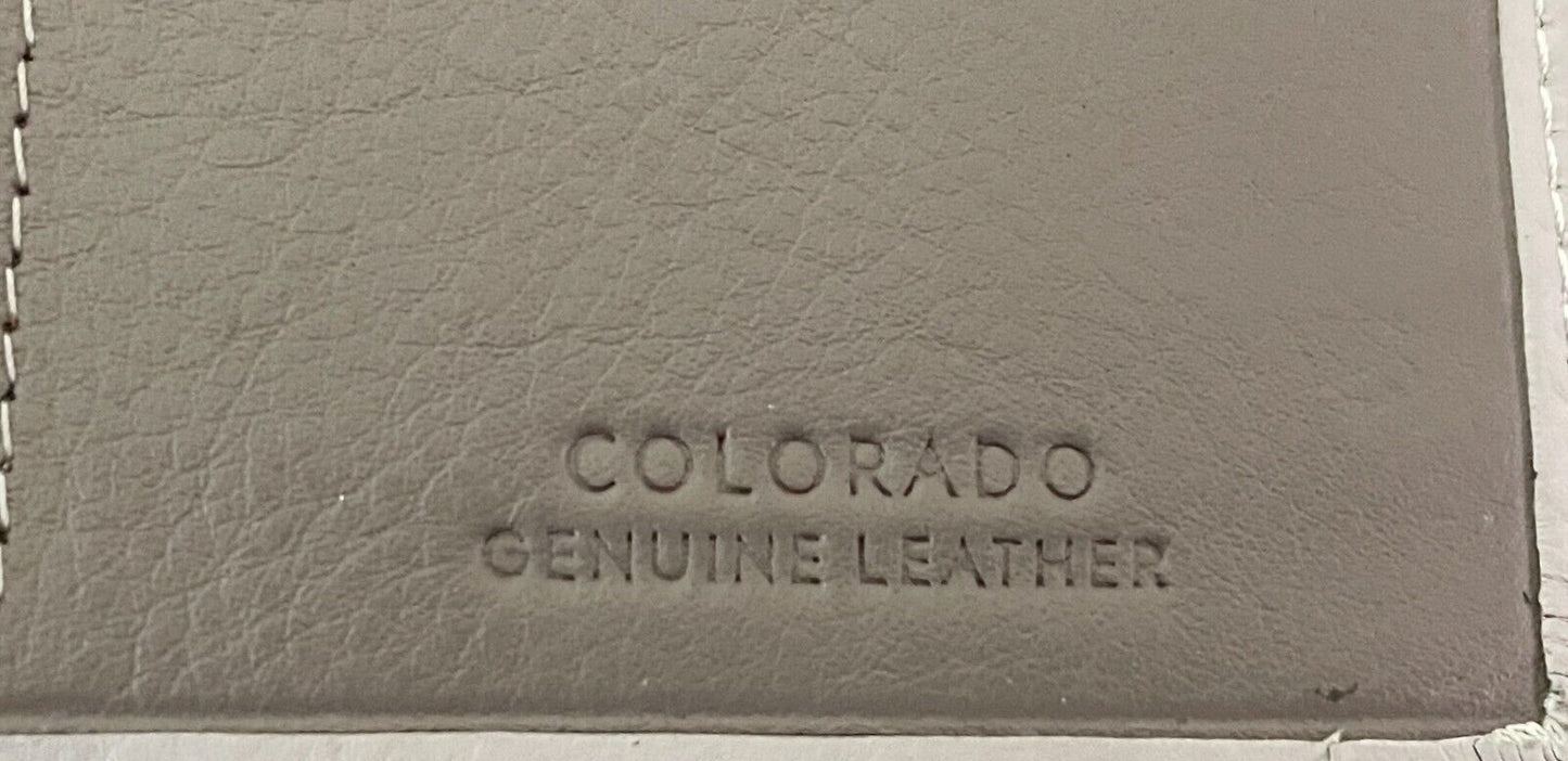 COLORADO Wallet Leather Bi-Fold Black Beige Taupe Purse Card Slots Zip Pocket