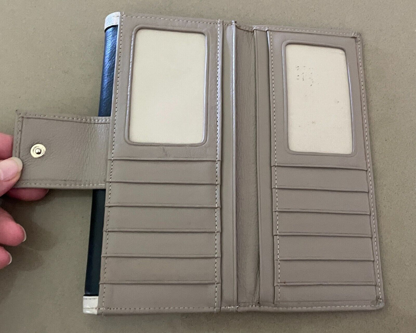COLORADO Wallet Leather Bi-Fold Black Beige Taupe Purse Card Slots Zip Pocket