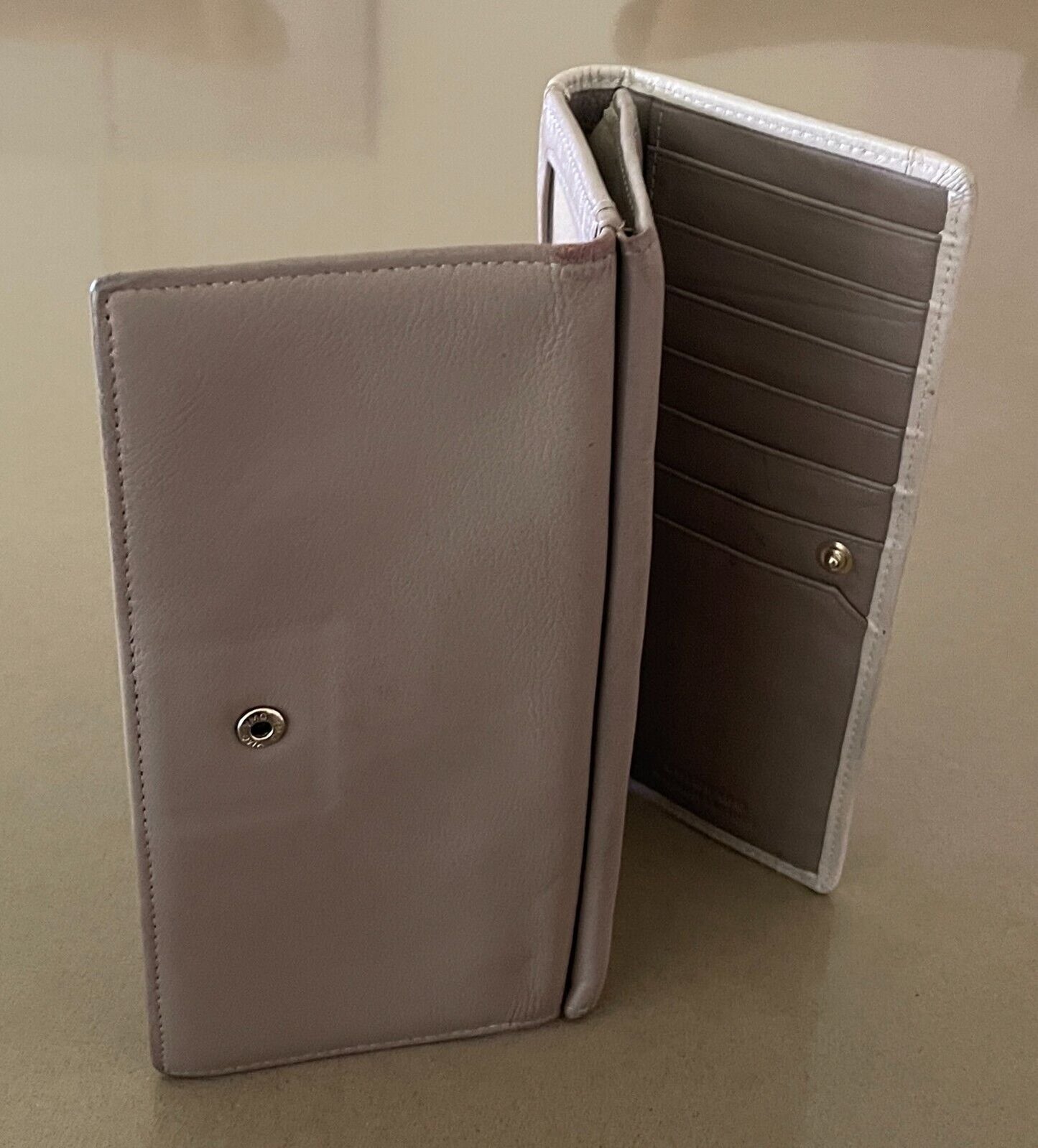 COLORADO Wallet Leather Bi-Fold Black Beige Taupe Purse Card Slots Zip Pocket