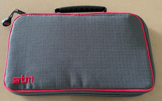 Grey & Red Trim Travel Wallet Top Handle Zip Around Lots of Card Slots & Pockets