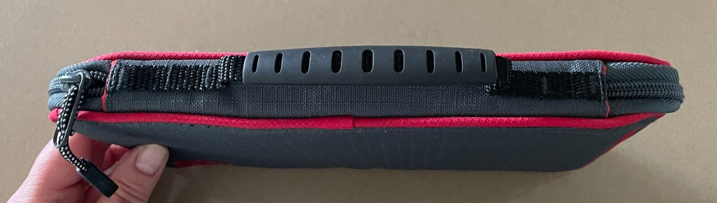 Grey & Red Trim Travel Wallet Top Handle Zip Around Lots of Card Slots & Pockets