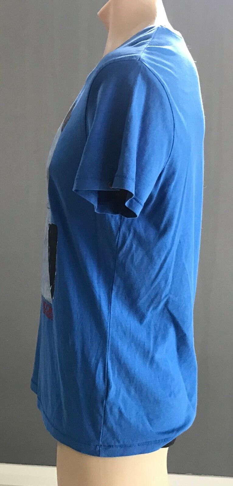 MOOKS T Shirt Blue Short Sleeve Grey w Motif Print Tee Mens  Size L