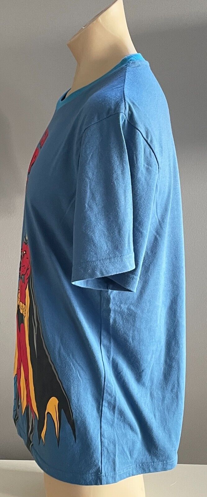 BATMAN & ROBIN "I Train Super Heroes"  T-Shirt Print Blue  Sz XL Chest 107cm Tee
