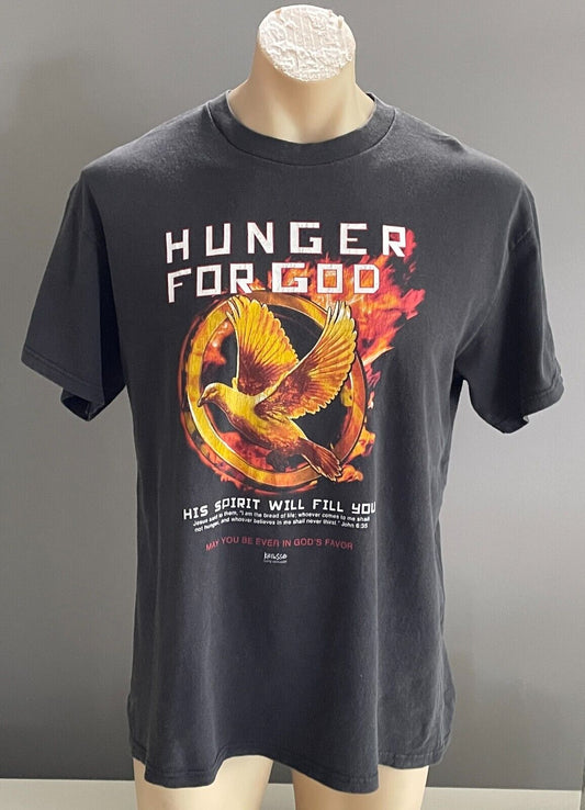 Vintage "Hunger For God - His Spirit Will Fill You " Short Sleeve T-Shirt Size L