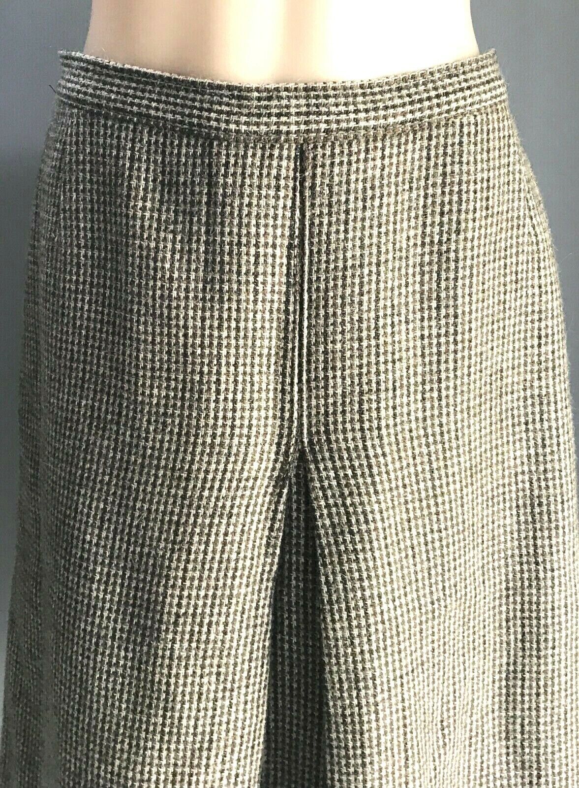 Tailored Skirt Invert Pleat Brown Check Winter Weight Midi Length Ladies Size 18
