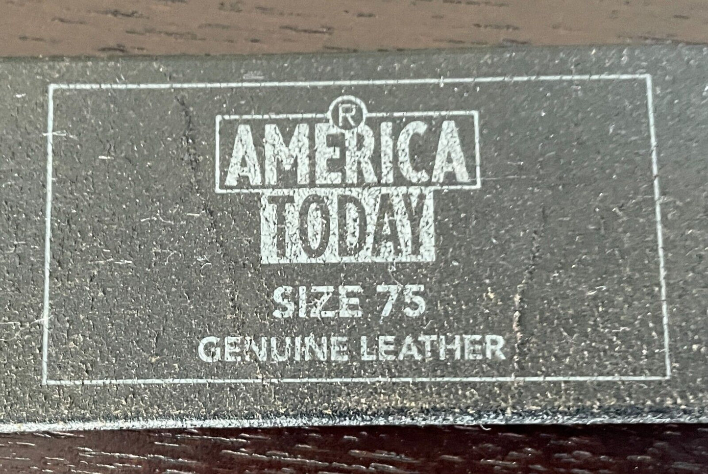 LEATHER Belt AMERICA TODAY Black Silver Tone Buckle Size 75 To Fit Waist 70 80cm
