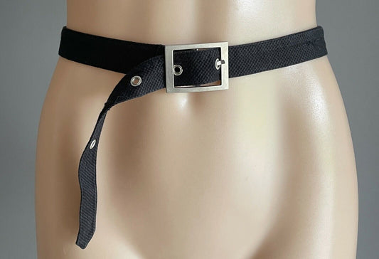 Ladies Belt Fabric 3cm Black Fashion Belt To Fit Waist 70 - 84cm