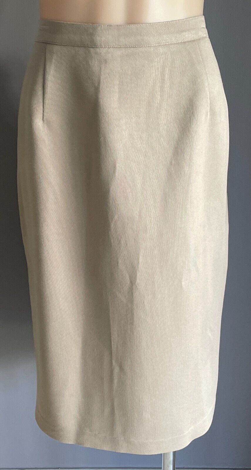 Vintage D.I.O Lined Skirt Khaki Brown Straight Partially Elastic Waist  Size 16