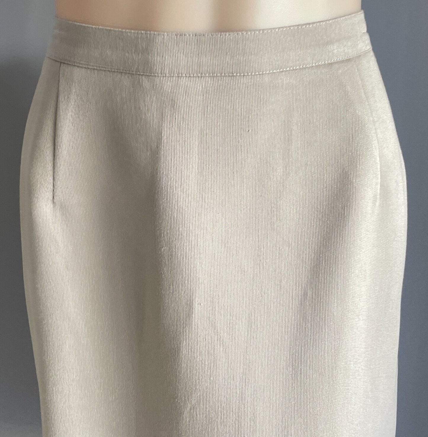 Vintage D.I.O Lined Skirt Khaki Brown Straight Partially Elastic Waist  Size 16