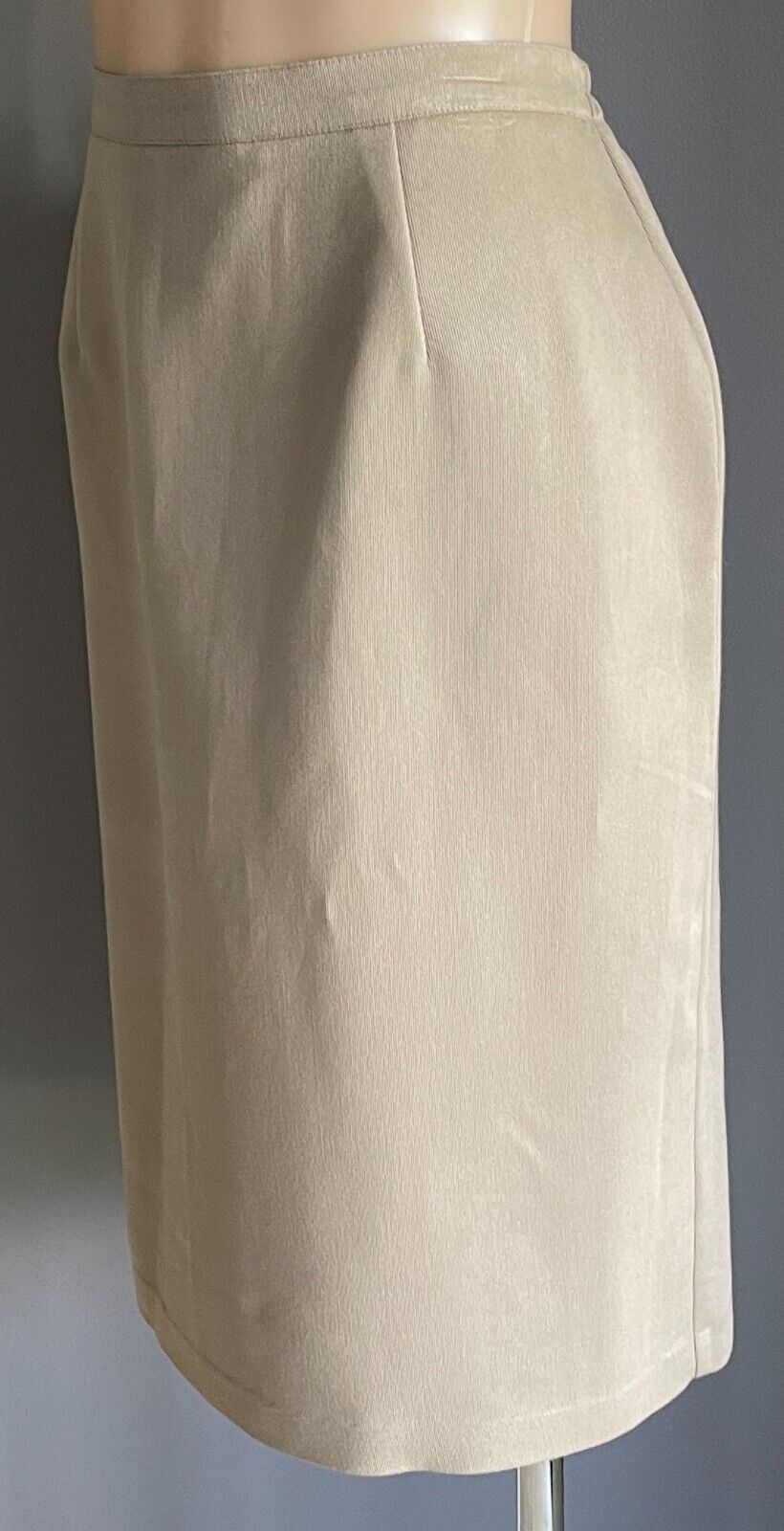 Vintage D.I.O Lined Skirt Khaki Brown Straight Partially Elastic Waist  Size 16