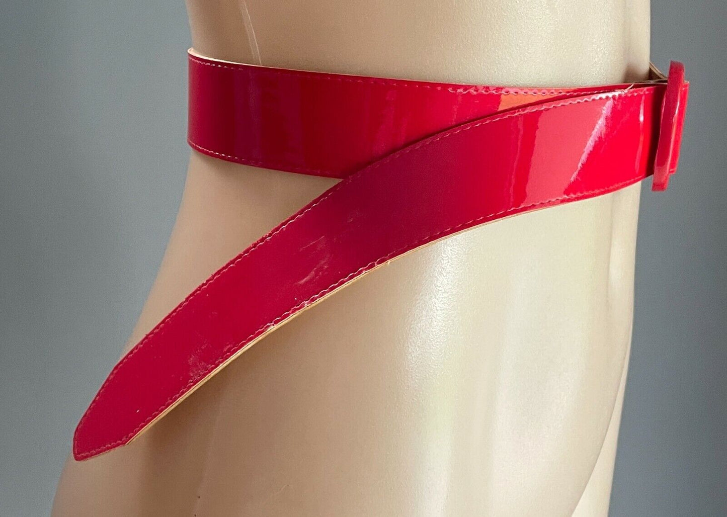 Cherry Red Patent Belt Pleather 3.5cm PINUP 102cm Long Ladies Rockabilly