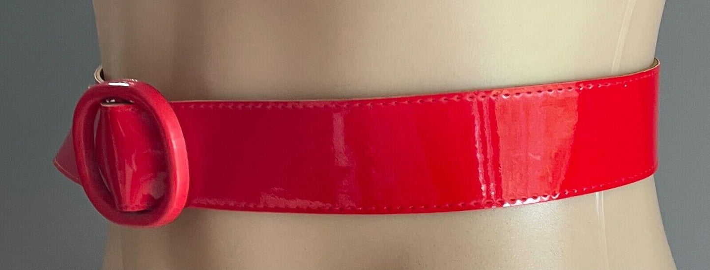 Cherry Red Patent Belt Pleather 3.5cm PINUP 102cm Long Ladies Rockabilly