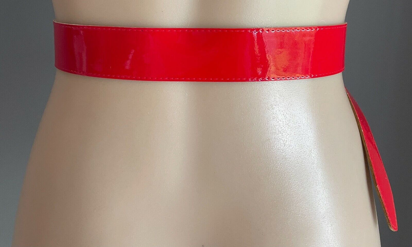 Cherry Red Patent Belt Pleather 3.5cm PINUP 102cm Long Ladies Rockabilly