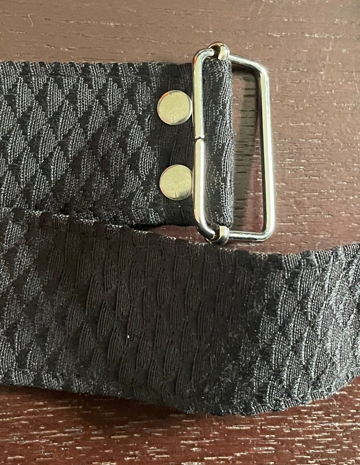 Ladies Belt ZIMMERMAN Fabric 3.5cm Black 3D Diamond Print PVC Backed Size 8 12