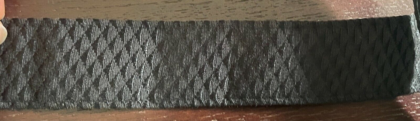 Ladies Belt ZIMMERMAN Fabric 3.5cm Black 3D Diamond Print PVC Backed Size 8 12