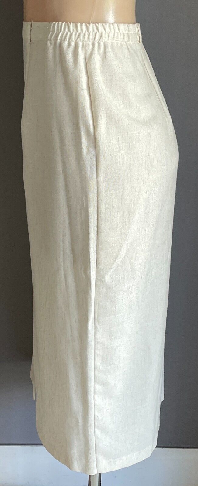 Vintage COLLECTION Cream Brown Fleck Button Front Straight Midi Skirt Size 18