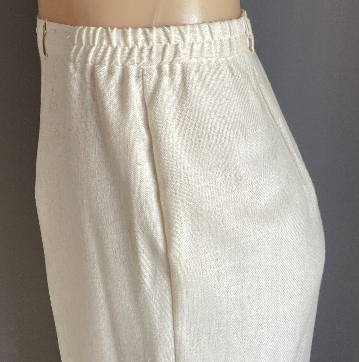 Vintage COLLECTION Cream Brown Fleck Button Front Straight Midi Skirt Size 18