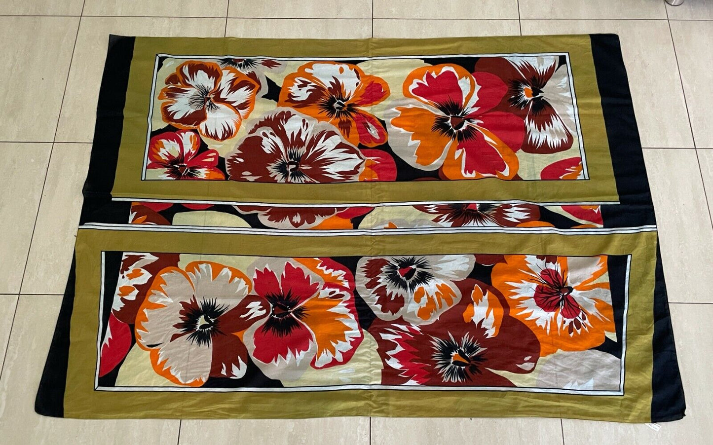 COTTON SARONG Multi Colour Striking Floral Print ONE SIZE 8 14 Made in Italy NEW
