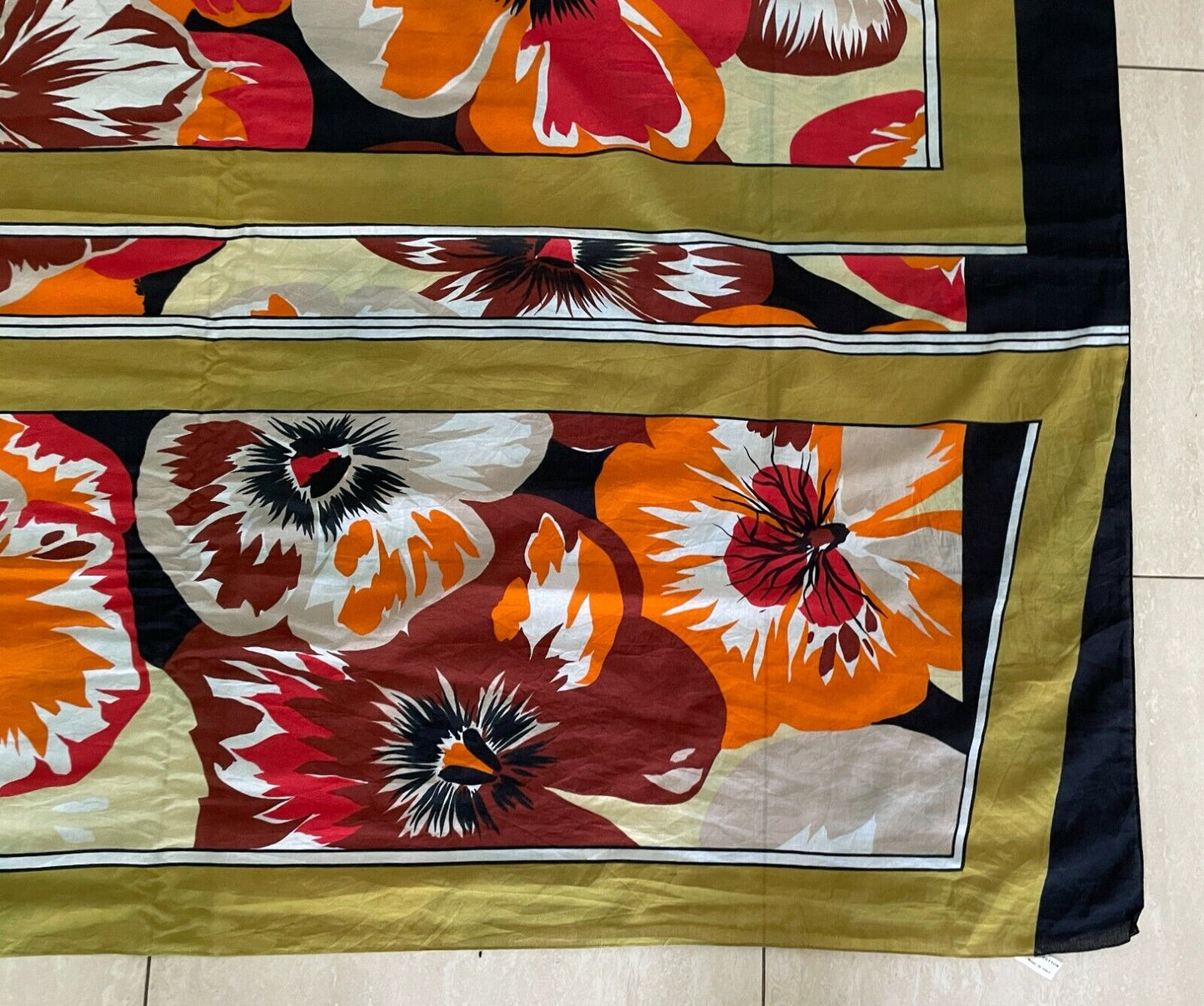 COTTON SARONG Multi Colour Striking Floral Print ONE SIZE 8 14 Made in Italy NEW