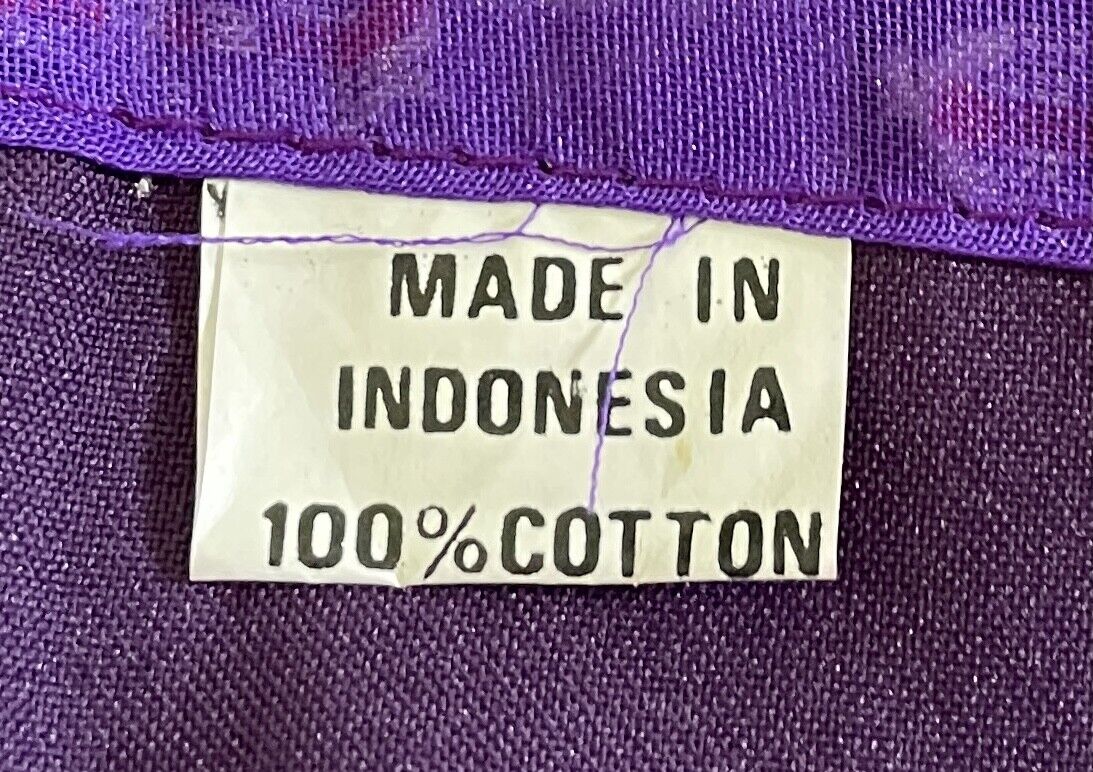 SARONG WRAP SKIRT Short Cotton Purple & Silver Lightweight Knee Length Sz 10  12
