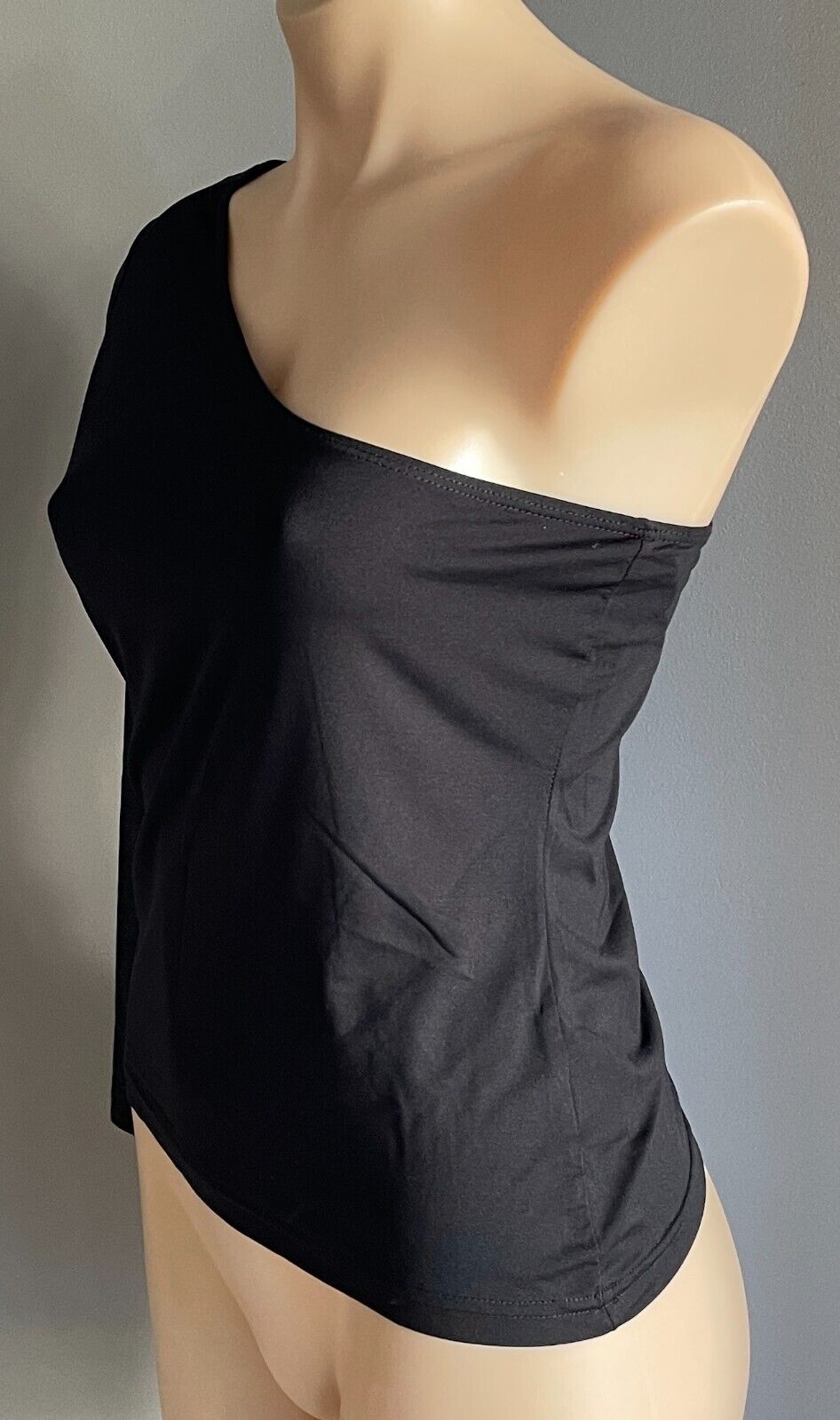 EQUIPMENT Black One Shoulder Long Sleeve Stretch Top Size M 10 12