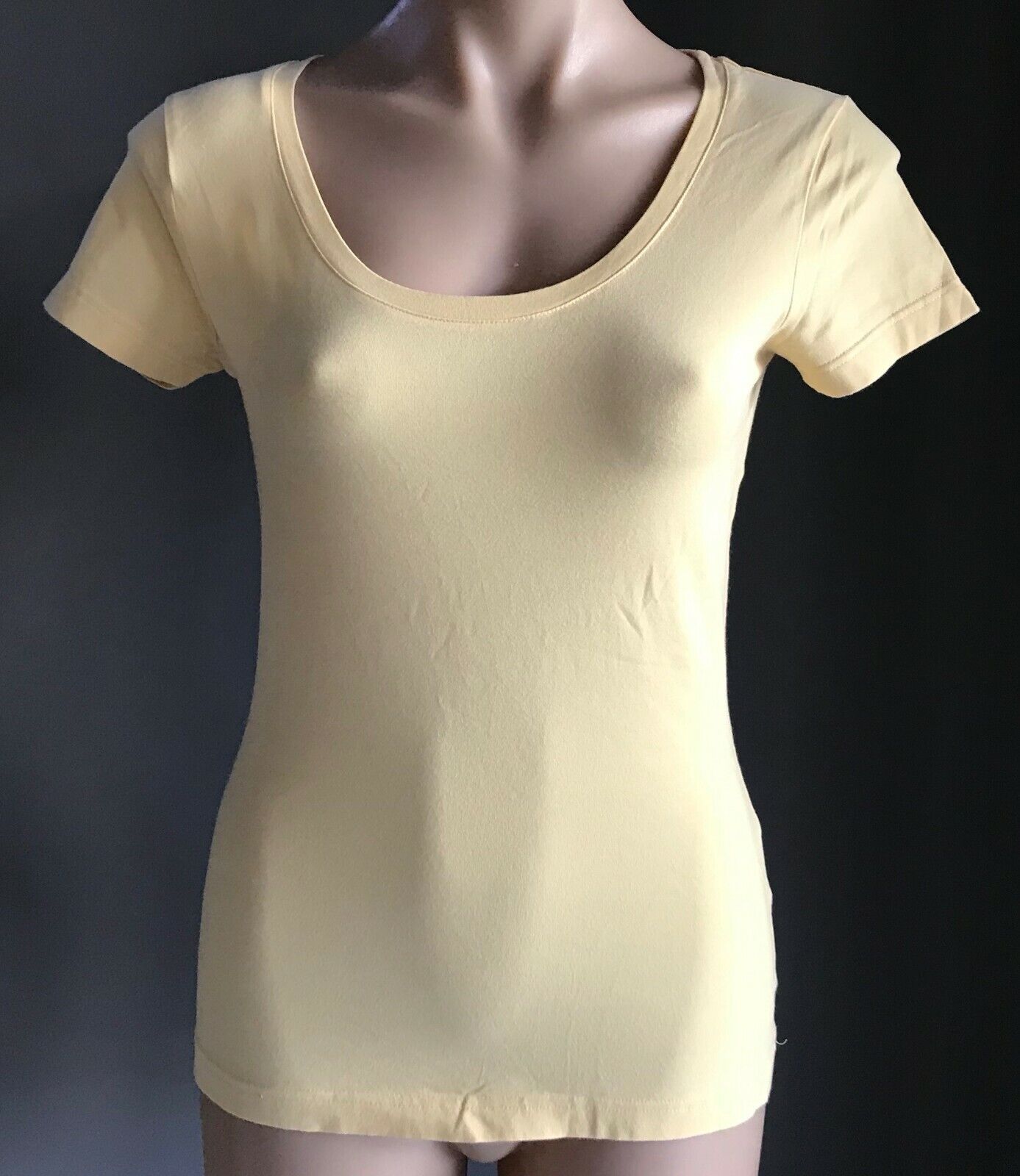 GIORDANO 2x Top T Shirt 1x Yellow & 1x Pink Stretch Short Sleeve Sz M 10 Basics