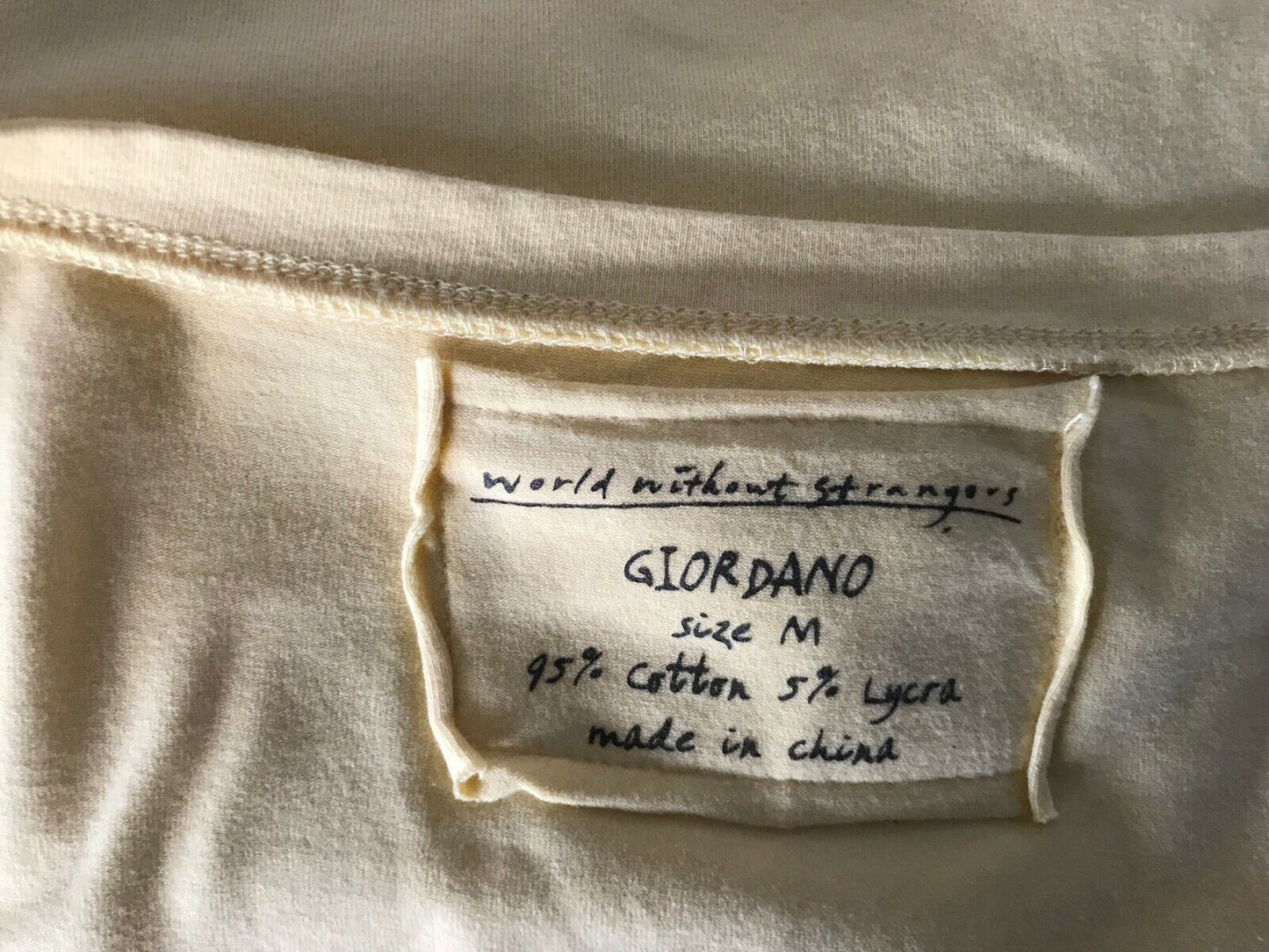 GIORDANO 2x Top T Shirt 1x Yellow & 1x Pink Stretch Short Sleeve Sz M 10 Basics