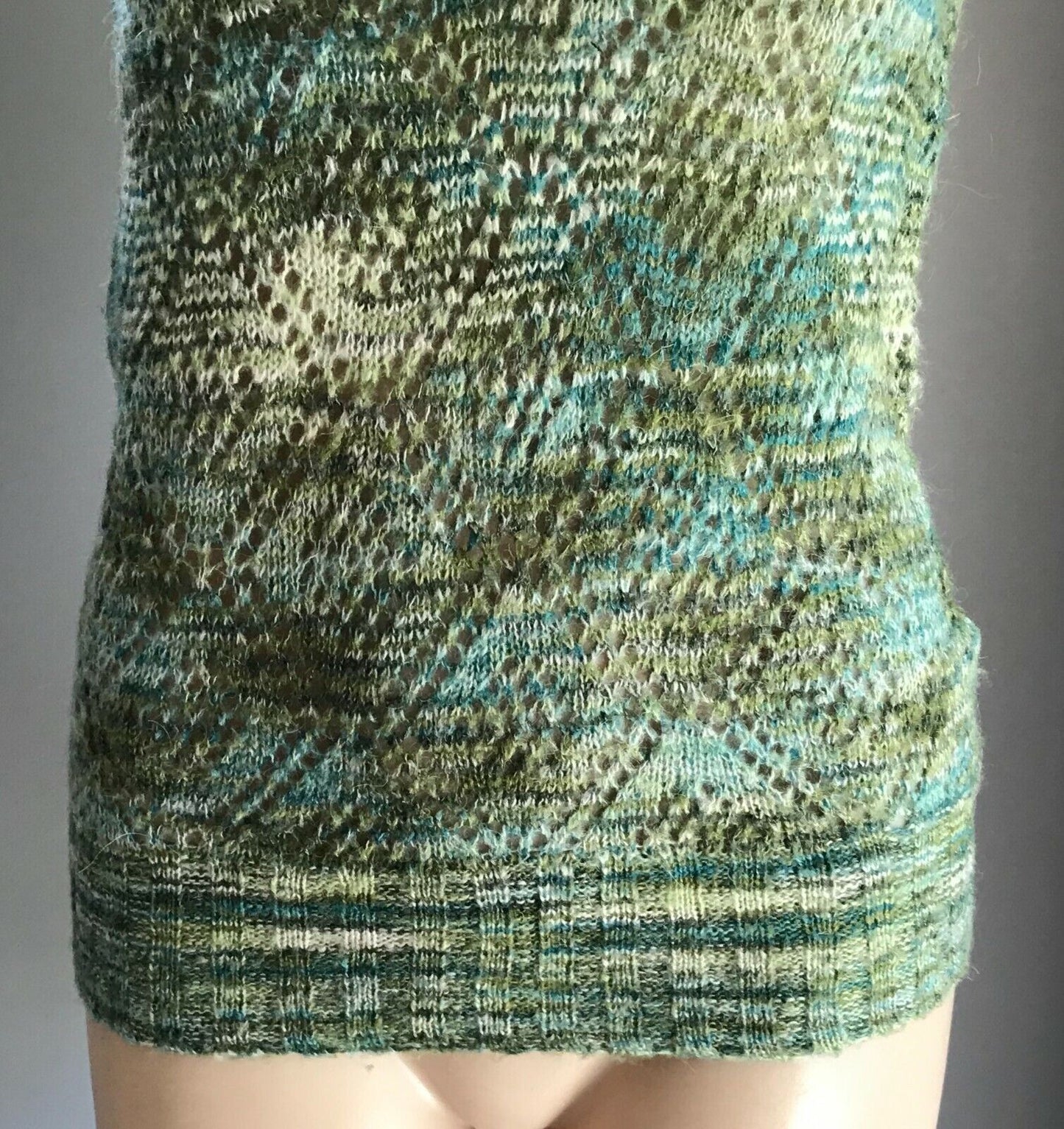 JUST JEANS Top Knit Vest Shades of Green Sleeveless Ladies Size S 10