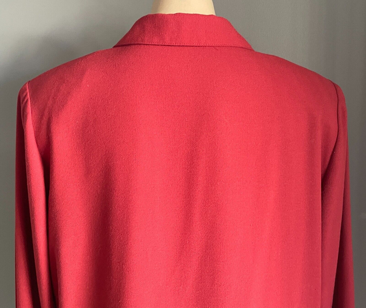 LEESA Over Shirt Rust Orange Button Front Long Sleeve Shacket Crepe Size 16 90s