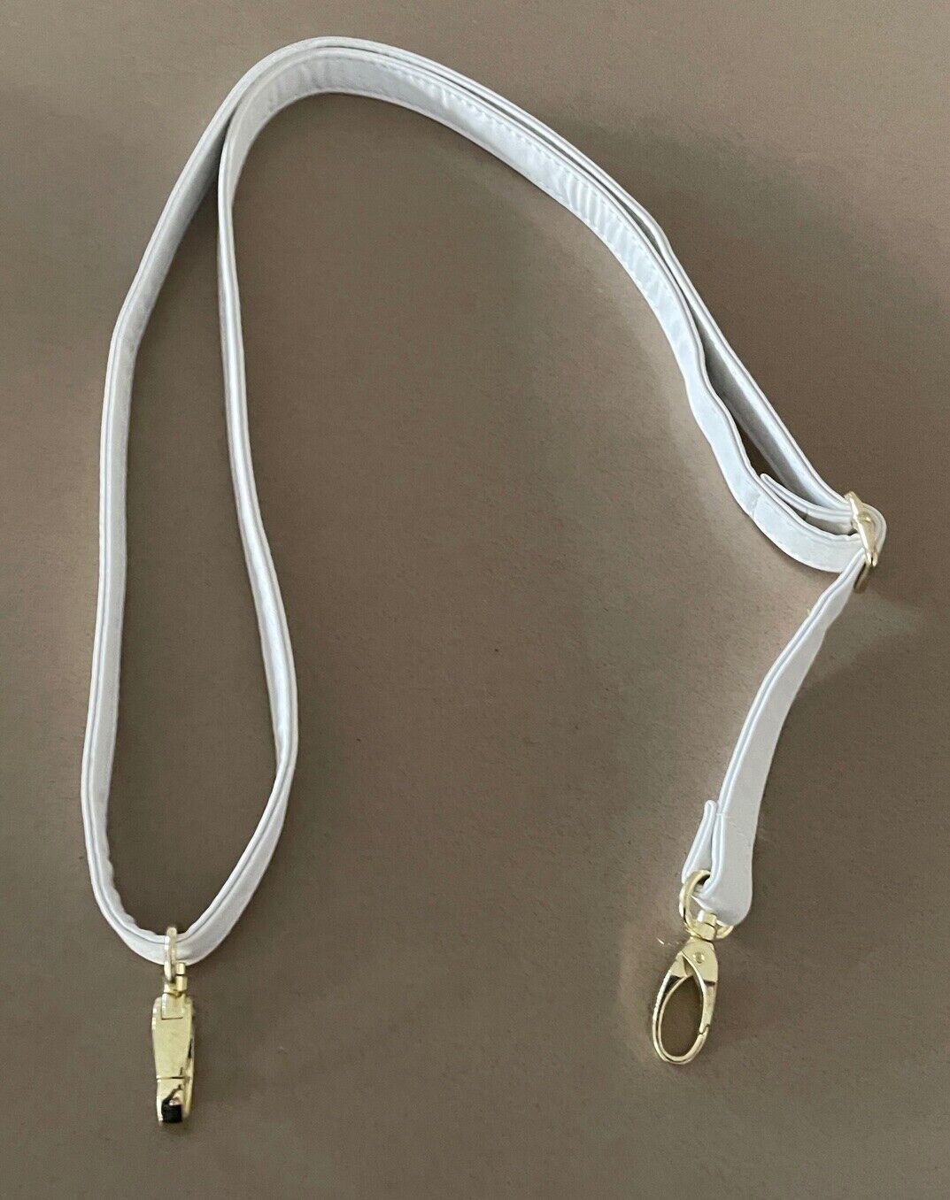 Replacement Shoulder Strap White Adjustable Handbag  w Gold Hardware 2cm Wide