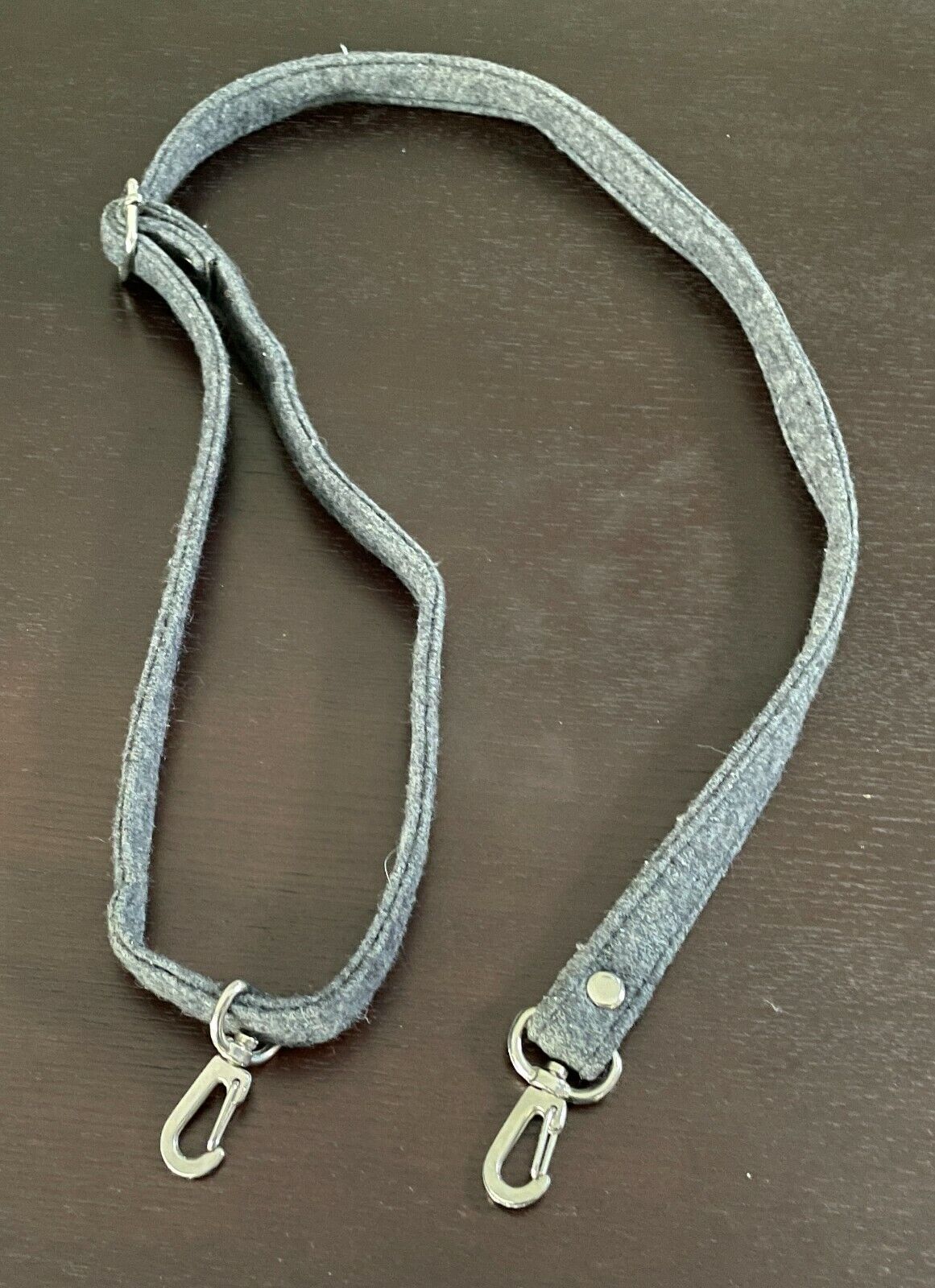 Replacement Shoulder Strap  Grey Wool Felt 2cm Bag Adjustable Silver H/Ware NEW