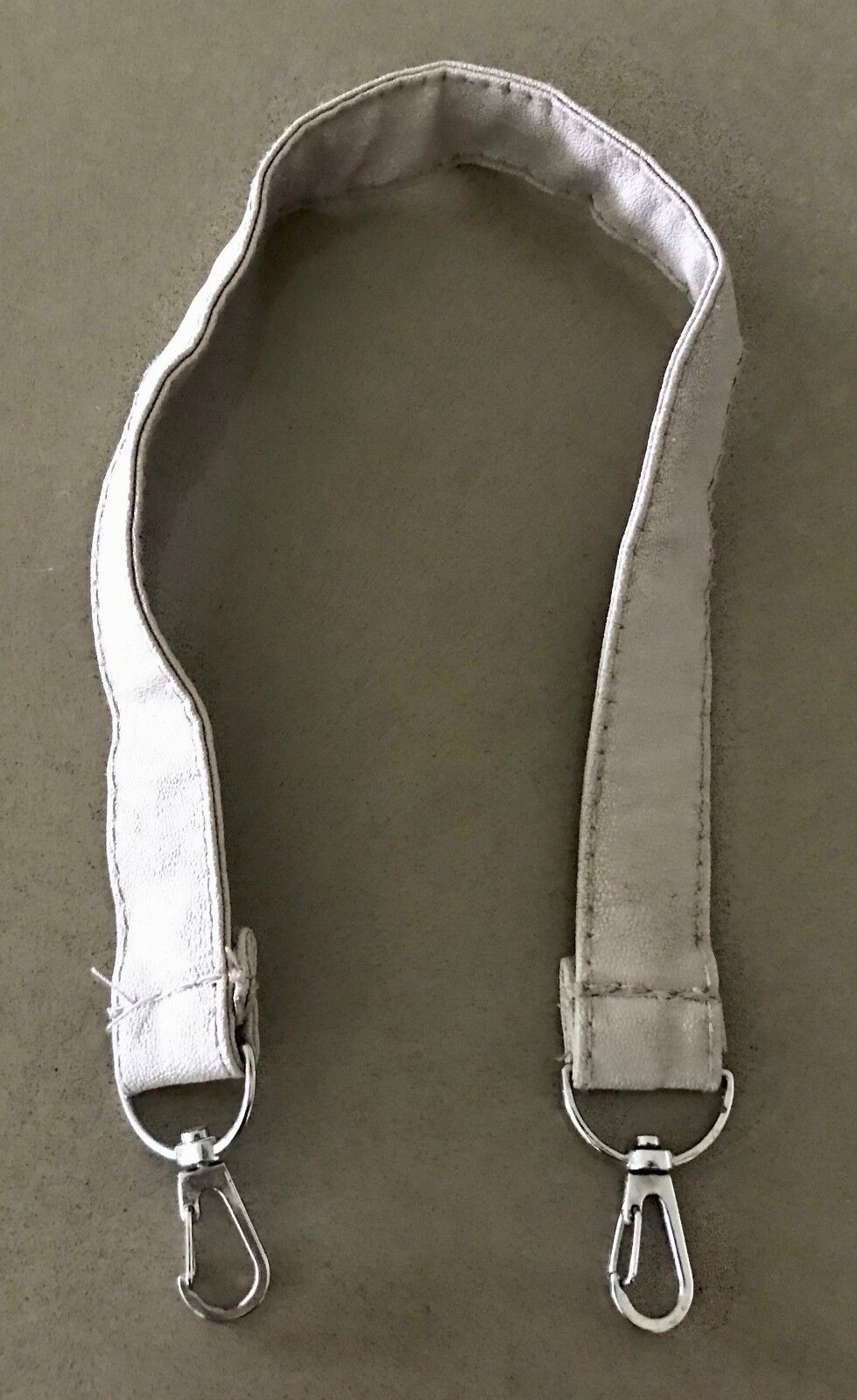 Replacement Handbag Strap Beige Leather w Silver Hardware 50cm L - 2.5cm W