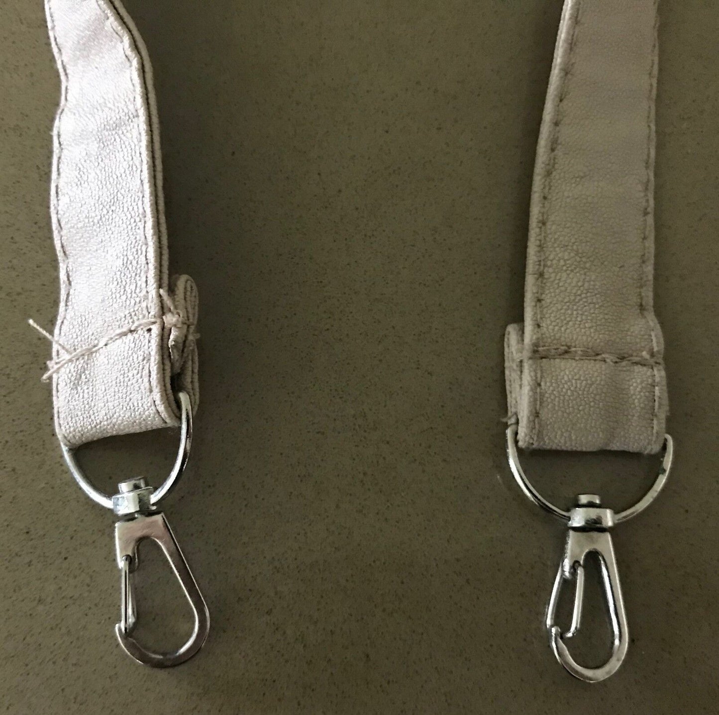 Replacement Handbag Strap Beige Leather w Silver Hardware 50cm L - 2.5cm W