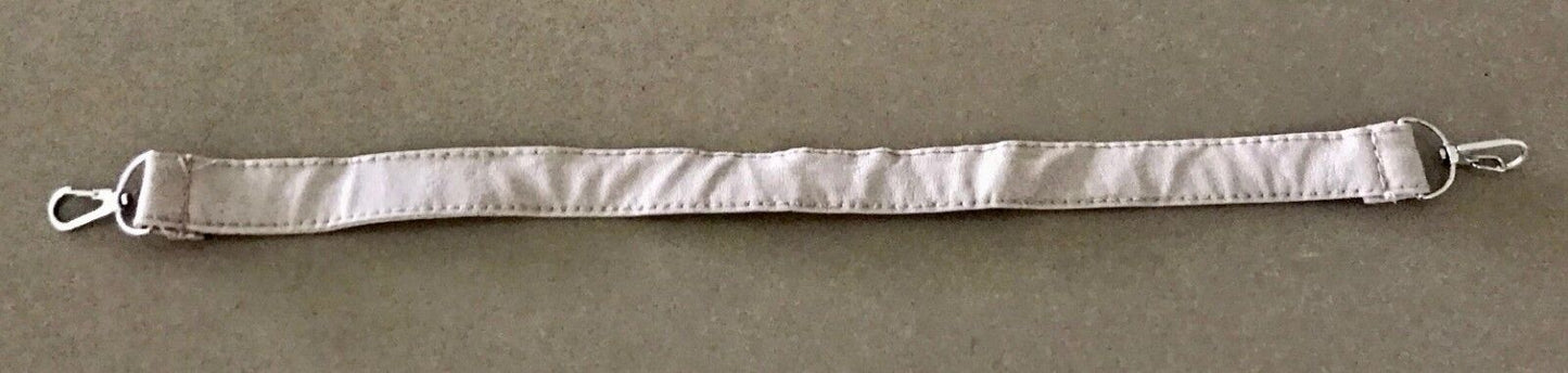Replacement Handbag Strap Beige Leather w Silver Hardware 50cm L - 2.5cm W