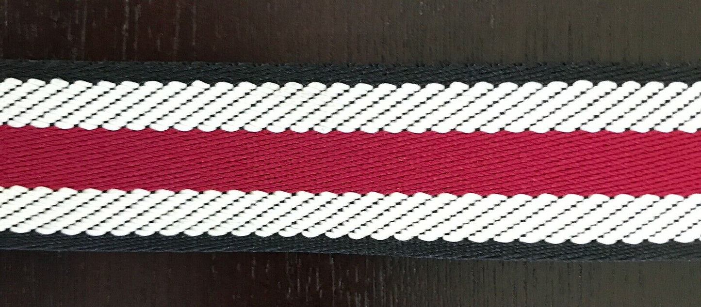 Replacement Shoulder Strap Black Red White Stripe Canvas Handbag Short Strap