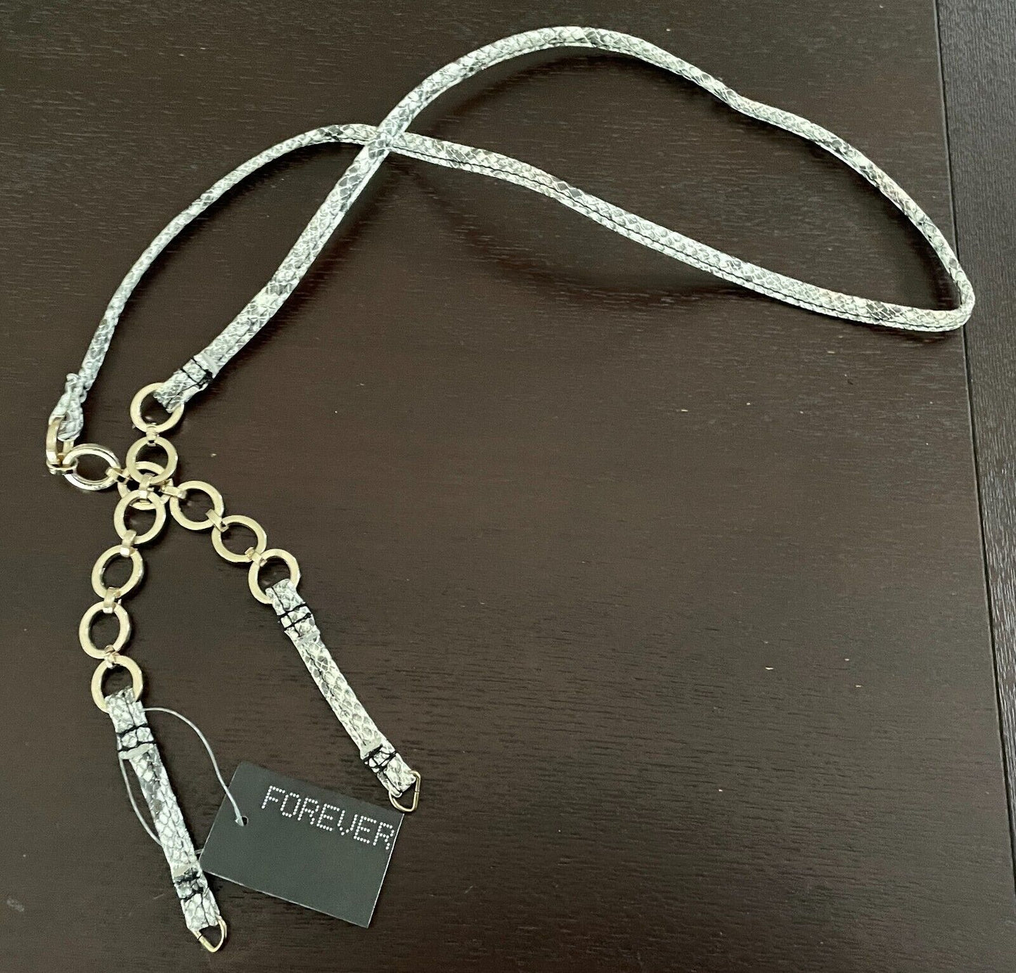 Replacement Shoulder Strap Chain Link Trim Black White Snake Print Pleather NEW