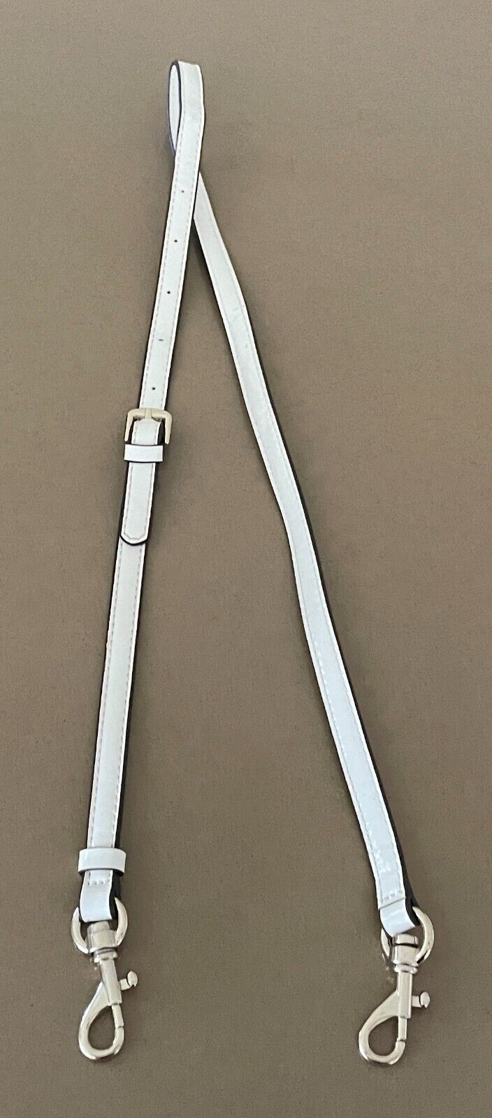 Replacement Shoulder Strap Handbag Adjustable - 1.3m Wide White Patent Pleather