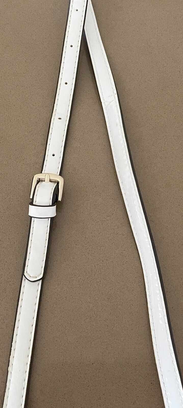 Replacement Shoulder Strap Handbag Adjustable - 1.3m Wide White Patent Pleather