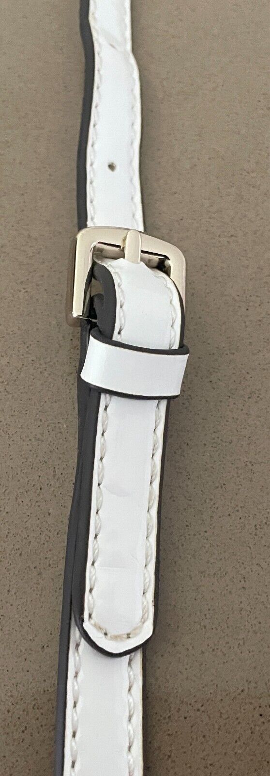 Replacement Shoulder Strap Handbag Adjustable - 1.3m Wide White Patent Pleather